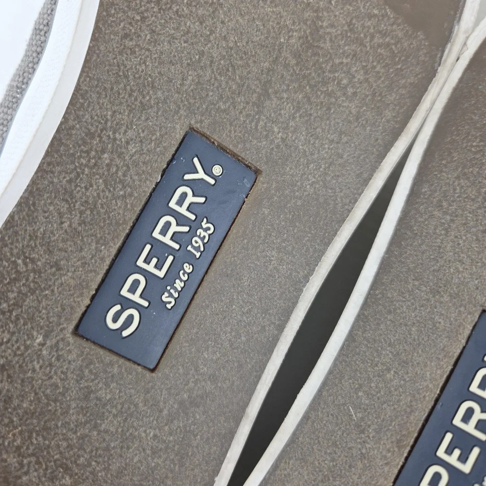 Sperry Top-Sider Seacoast Gray Silver‎ Metallic Canvas Women's Sneaker Size 7 M
